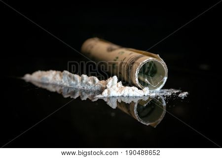 Rolled Hundred Dollars Banknote,