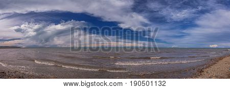Breathtaking Scenery of Qinghai Lake, Qinghai province, China.