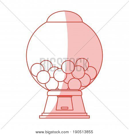 Flat line monocromatic candy vending machine over white background vector illustration