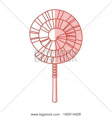 Flat line monocromatic spiral lollipop over white background vector illustration