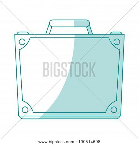 Flat line monocromatic briefcase over white background vector illustration
