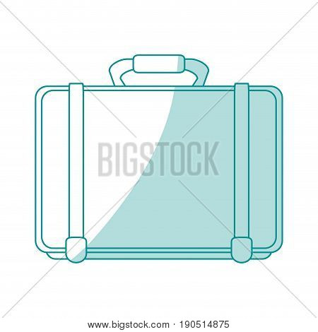 Flat line monocromatic briefcase over white background vector illustration