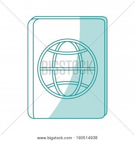 Flat line monocromatic passport design over white background vector illustration