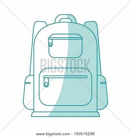 Flat line monocromatic backpack icon design vector illustration