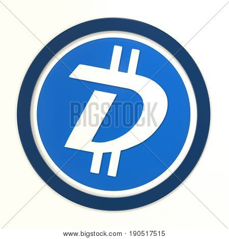 We accept DigiByte. 3D rendered DigiByte logo.
