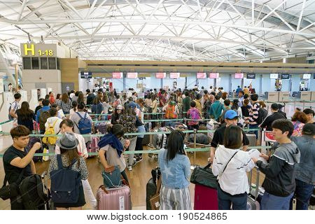 SEOUL, SOUTH KOREA - CIRCA MAY, 2017: check-in area at Incheon International Airport.