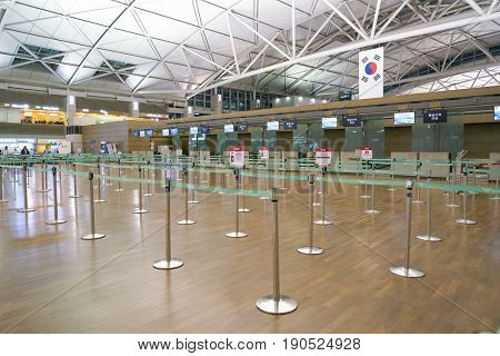 SEOUL, SOUTH KOREA - CIRCA MAY, 2017: check-in area at Incheon International Airport.
