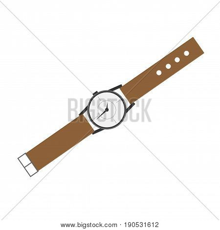 Wristwatch flat icon. Isolated vector on white background.