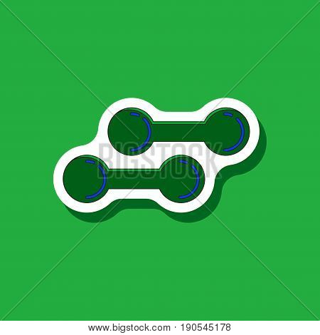 paper sticker on stylish background dumbbells design