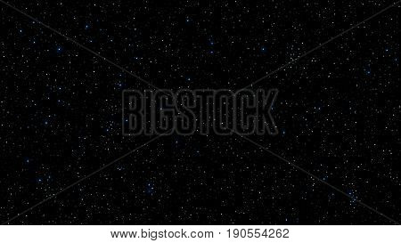 Abstract background for your project. The beautiful starry sky is blue. The stars glow in complete darkness. A fantastic huge galaxy. Open space. Vector illustration. EPS 10