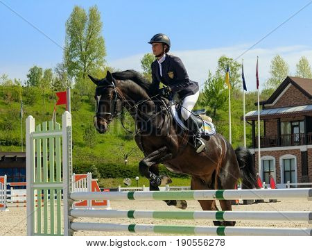Kiev Ukraine- April 302017:Championship of Ukraine on equestrian sport among amateurs.