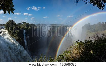 View of the Devil's Cateract at Victoria Falls in Zimbabwe in the month of May