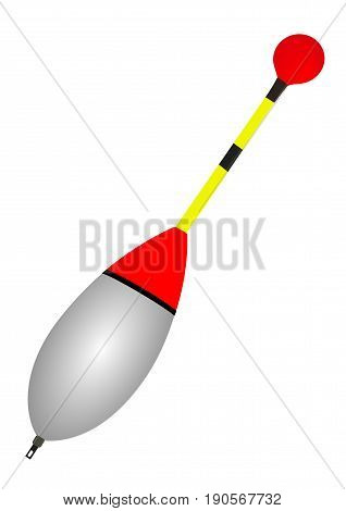 Fishing float red with white drawing on a white background