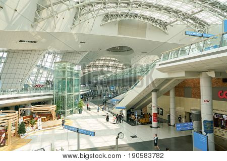 INCHEON, SOUTH KOREA - CIRCA MAY, 2017: inside Incheon International Airport.