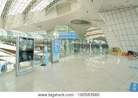 INCHEON, SOUTH KOREA - CIRCA MAY, 2017: inside Incheon International Airport.