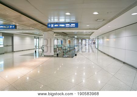INCHEON, SOUTH KOREA - CIRCA MAY, 2017: inside Incheon International Airport.