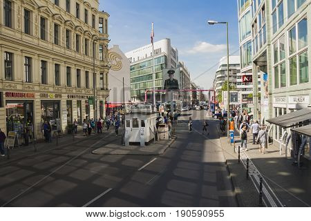 Tourists At Checkpoint Charlie