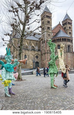 MAASTRICHT, NETHERLANDS - FEBRUARY 20, 2016: The Basilica of Saint Servatius is a Roman Catholic church dedicated to Saint Servatius in the city of Maastricht the Netherlands
