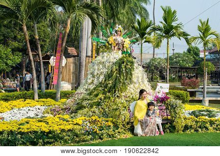 CHIANG MAI, THAILAND - FEBRUARY 6, 2016: Chiang Mai Flower Festival at Buak Hard Public Park in Chiang Mai. This year the world famous festival celebrated its 40th anniversary.