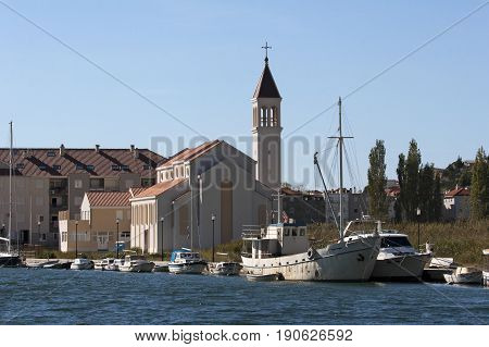 New church of St Peter Apostle on Priko in Omis in Croatia