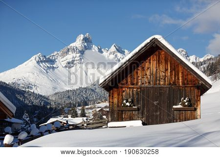 Traditional alpine hut in the Austrian alps