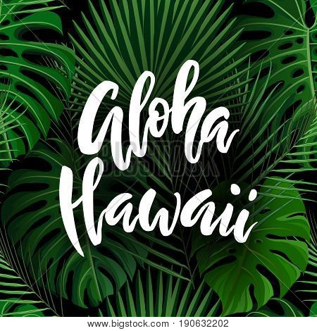 Aloha Hawaii Brush Lettering.