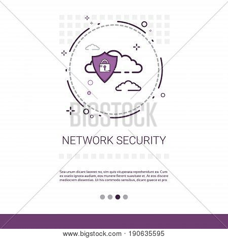 Data Protection Privacy Internet Information Network Security Web Banner With Copy Space Vector Illustration
