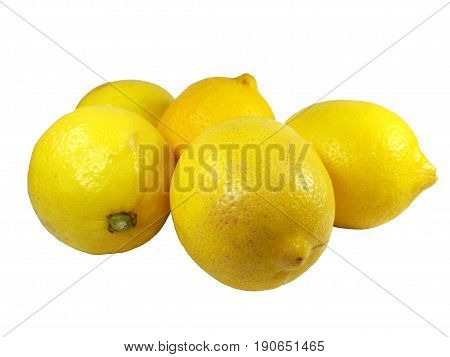 Fresh ripe lemons isolated on white background,Lemon in a cut,Half of lemon.