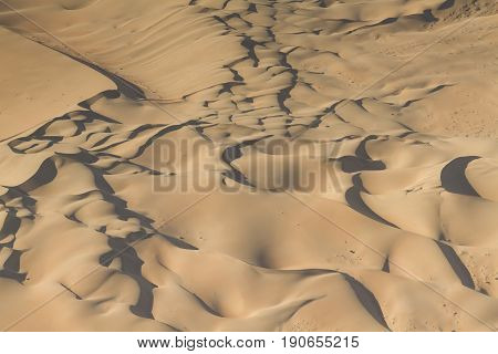 Dunes at the sceleton coast - aerial view Namibia Africa