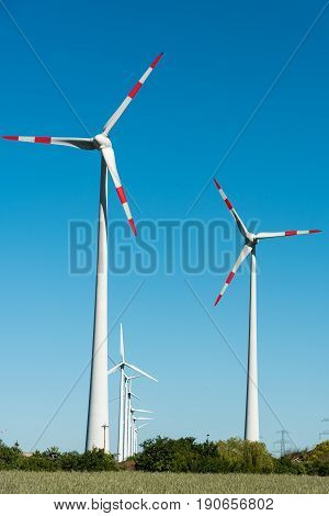 Wind energy plant seen in rural Germany