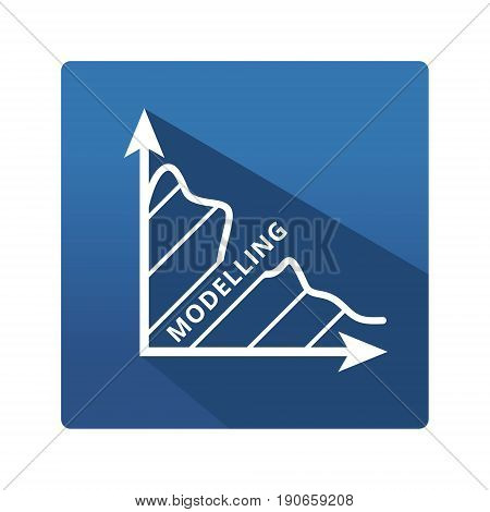 Modeling icon. Modeling icon in trendy flat style on blue background. Pictogram for your web site design, logo, app. Vector illustration, EPS10