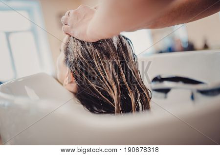 Girl In A Beauty Salon. Wash Your Hair, Hair Care, Health