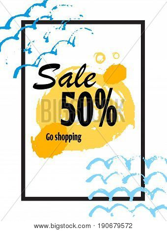 Summer sale banners and template. Bright vector illustrations design for banner, flyer, wallpaper. Promotional discount shop materials, poster, brochure, voucher discount