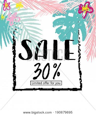 Summer sale banners and template. Bright vector illustrations design for banner, flyer, wallpaper. Promotional discount shop materials, poster, brochure, voucher discount