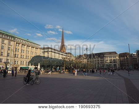Rathausmarkt Square In Hamburg