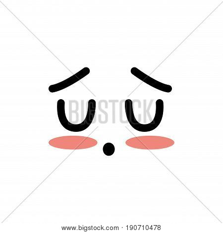cute kawaii sleepy and thoughtful vector illustration