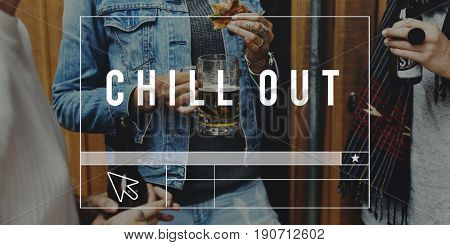 Group of friends hangout together with beverage