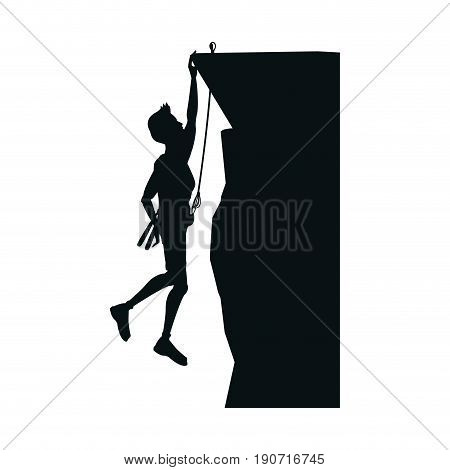 Climber arrive on the summit of a mountain peak