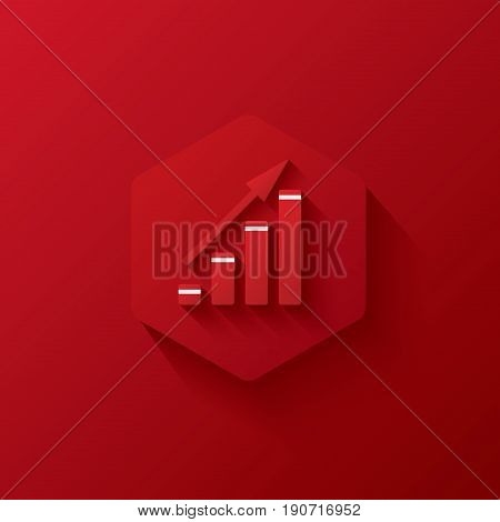 Red icon on red hexagon,marketing Three-dimensional icon