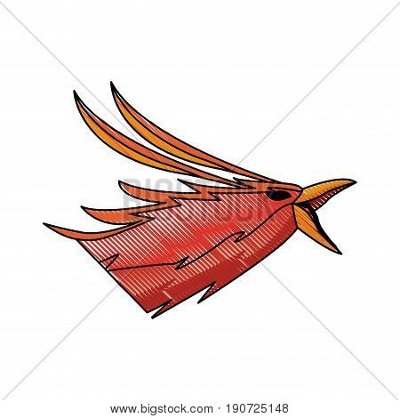 Phoenix head legend creature beast image vector illustration