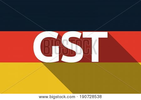 Long Shadow Germany Flag With  The Goods And Service Tax Acronym Gst