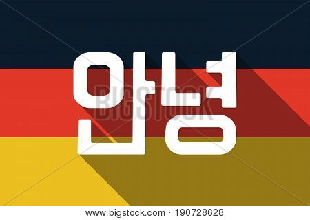 Long Shadow Germany Flag With  The Text Hello In The Korean  Language