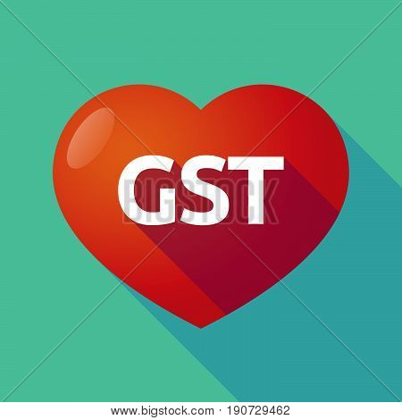 Long Shadow Heart With  The Goods And Service Tax Acronym Gst