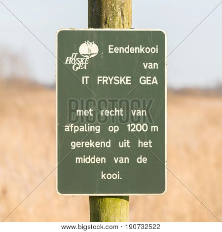 Leeuwarden; Tourist Sign. Nature Park Fryske Gea