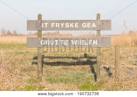 Leeuwarden; Tourist Sign. Nature Park Fryske Gea