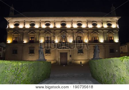 Vazquez de Molina Palace (Palace of the Chains) at night Ubeda Spain