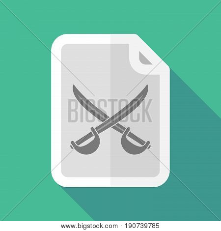 Long Shadow Document With  Two Swords Crossed