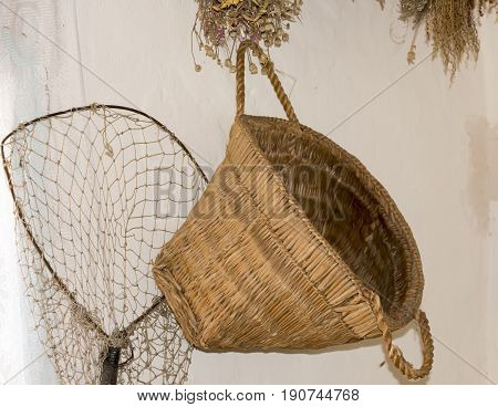 Basket of soft vines (wallet) in the Cossack house