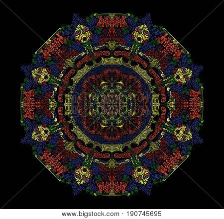 Mandala. Ethnic decorative elements. Hand drawn background. Islam Arabic Indian ottoman motifs.