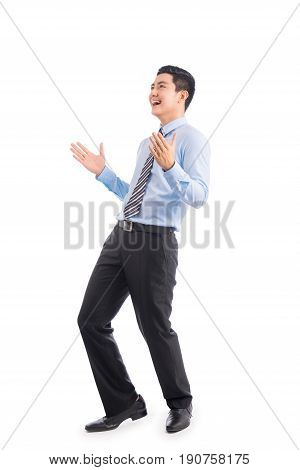 Happy Businessman, Free And Relax Of Happy Asian